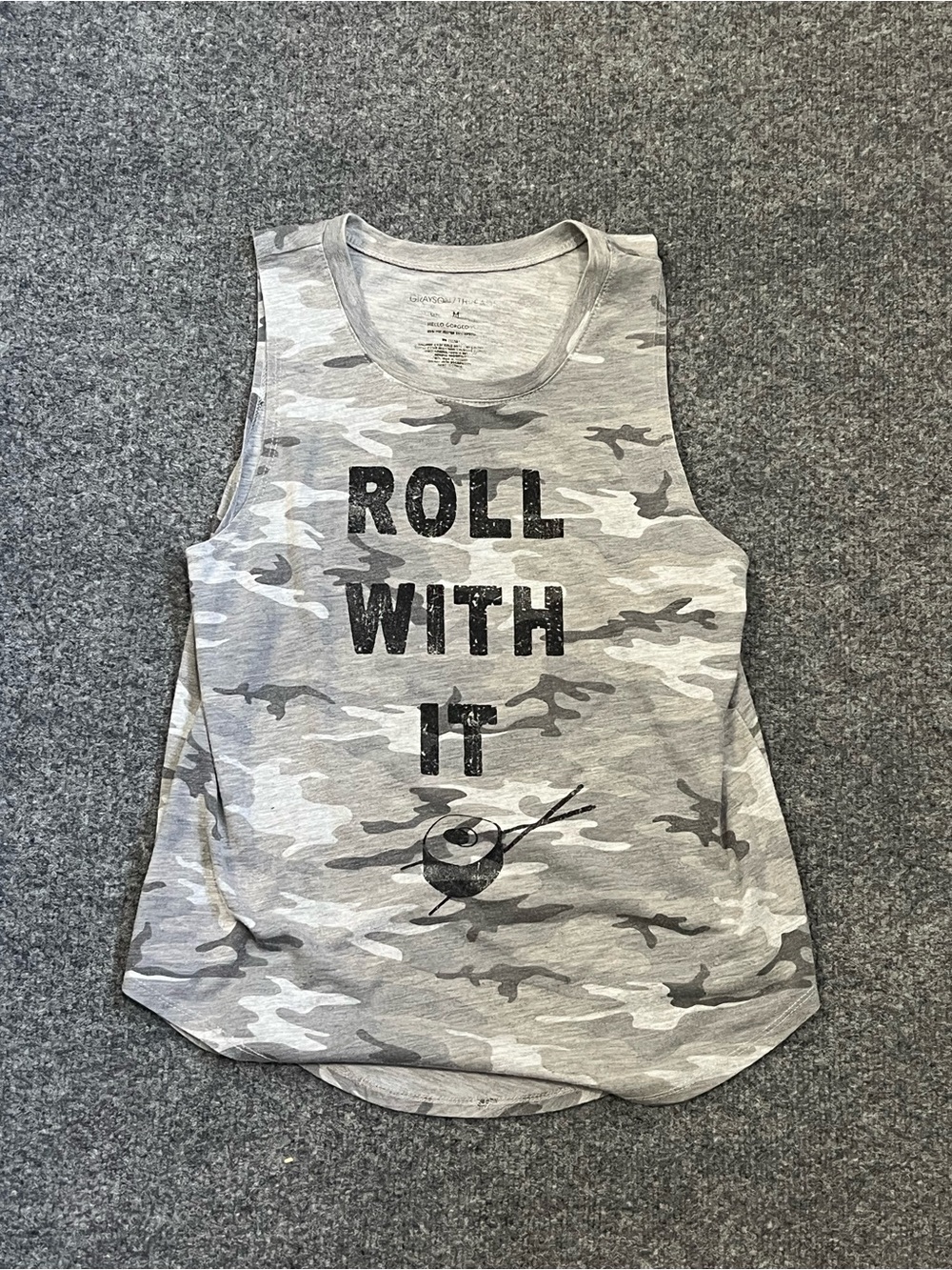 Grayson Threads Women’s Gray Camo 'Roll With It' Tank, Medium
